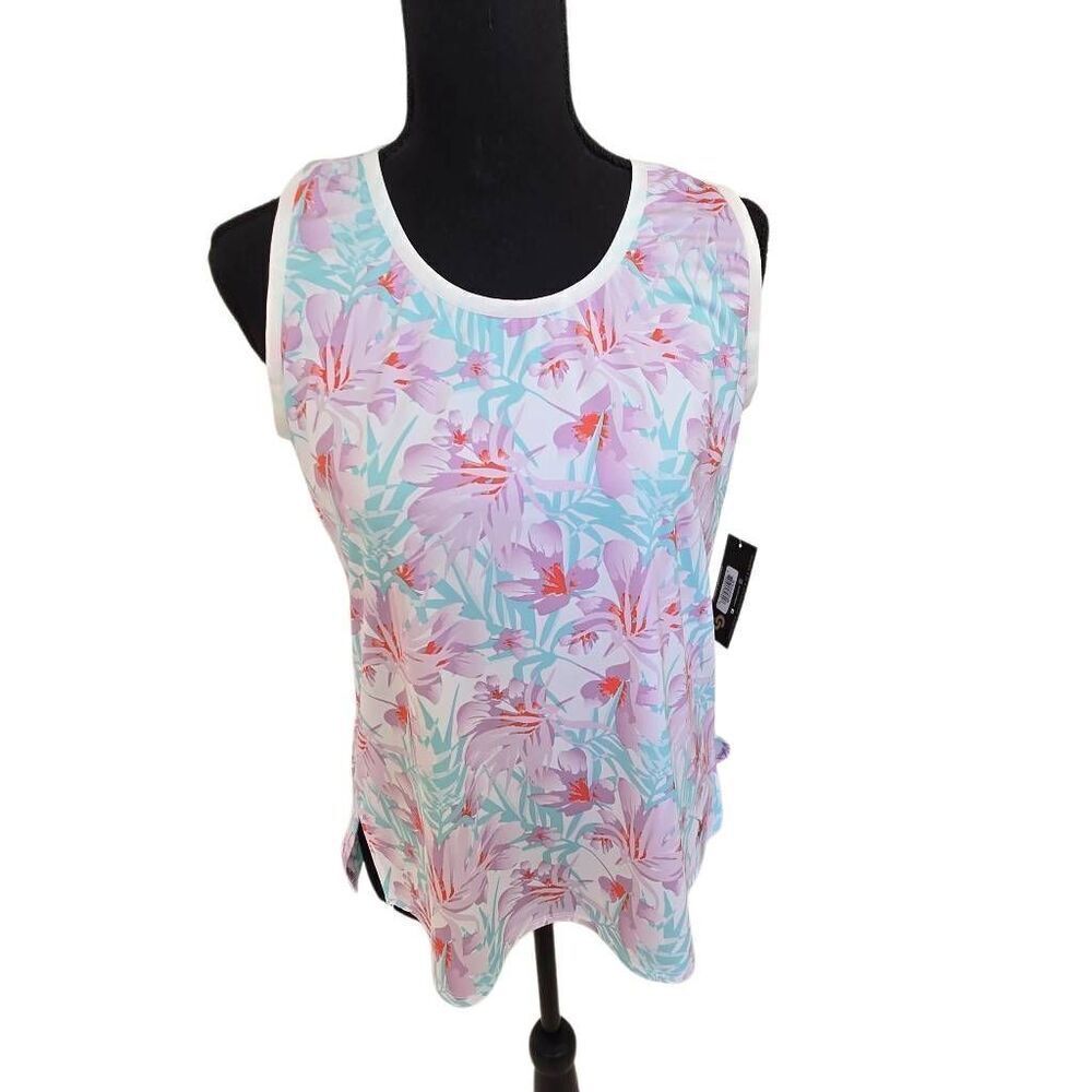NWT Cross Court Matisse Sleeveless Floral Tennis Pickleball Tank Top Medium